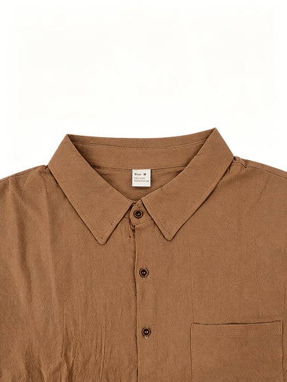 Men's Summer Linen Shirt and Long Pants Set Casual Loose Fit