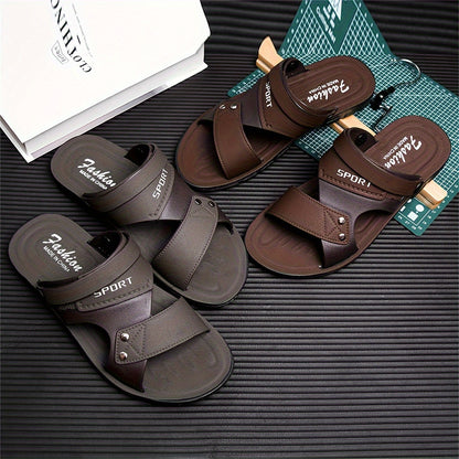 Men's Large Size Dual-purpose Outdoor Slipper for Couples, Outdoor Sports, Non-slip Soft Bottom Driving Shoes, Beach Open-toe Slippers - ayq