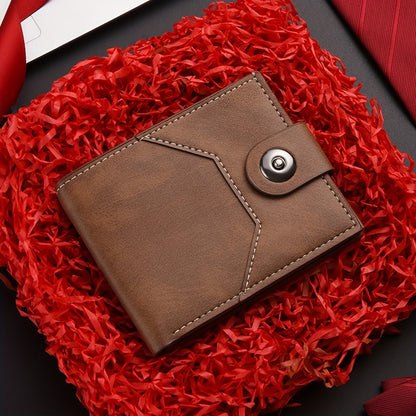 1pc Custom Unisex Wallet, Personalized Initial Name Gender-Neutral Business Wallet with Snap Closure, Multiple Card Slots, Credit Card Holder, Coin Purse, Available in Black, Dark Brown, Light Brown