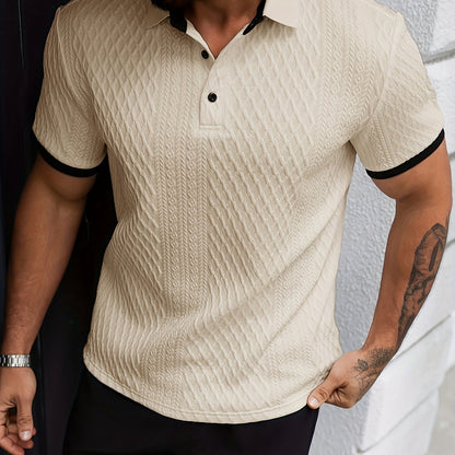 Men'S New Color-Blocked Polo Shirt | Argyle Pattern, Soft Fabric, Casual & Business Versatility, Ideal for Golf And Daily Wear