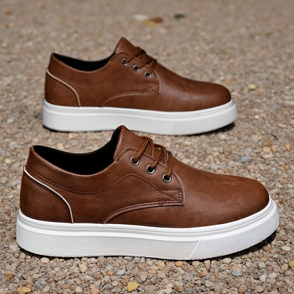 Men's All-Season Casual Motorcycle & Skate Shoes, Lace-Up Flat Sole