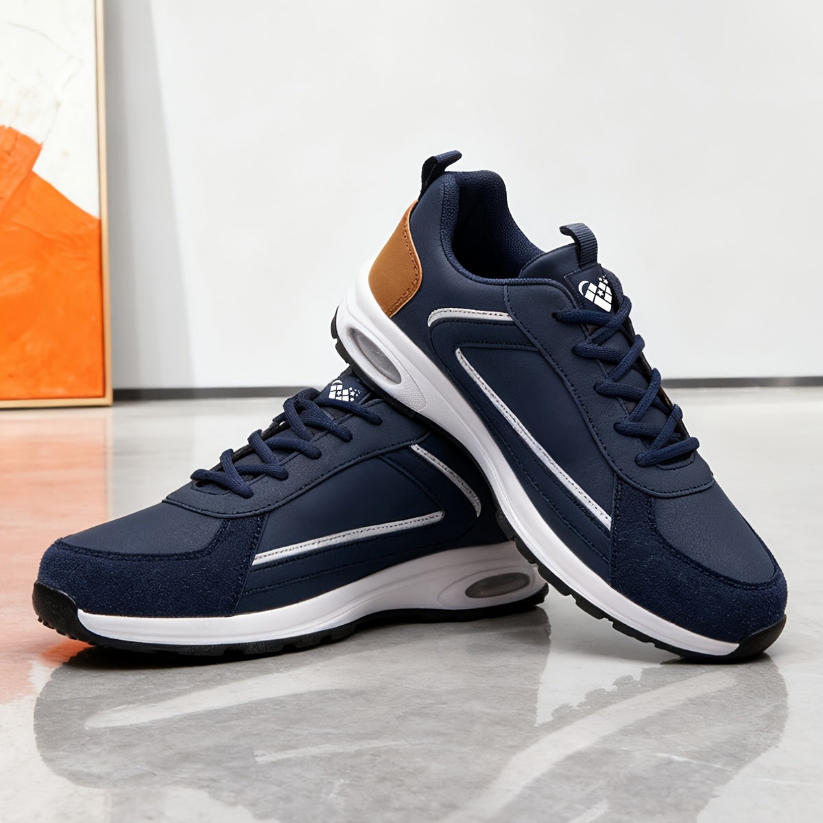 ZERJER Men'S Casual Sports Shoes | Comfortable Low-Top Lace-up Sneakers with Thick Rubber Sole, Faux & Fabric Upper, Breathable for Daily & Casual Wear, Suitable for Hiking & Outdoor Activities, Sizes 39-48