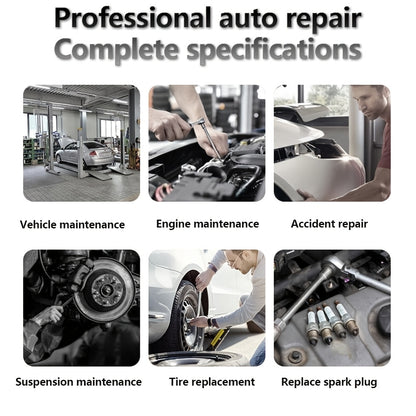 Black 46 and 121pcs of household car repair kit with plastic storage box, motorcycle repair kit, outdoor bicycle emergency bicycle repair tool, including hex wrench, universal joint, screwdriver, extension piece, slider