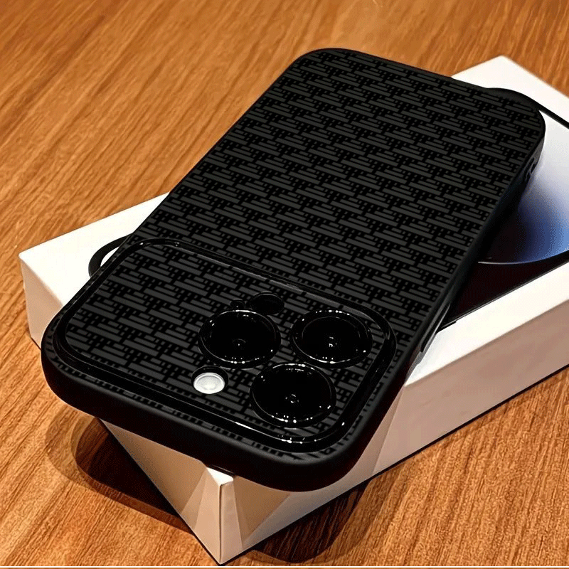 TPU Shockproof Phone Case with Monochrome Abstract Grid Pattern