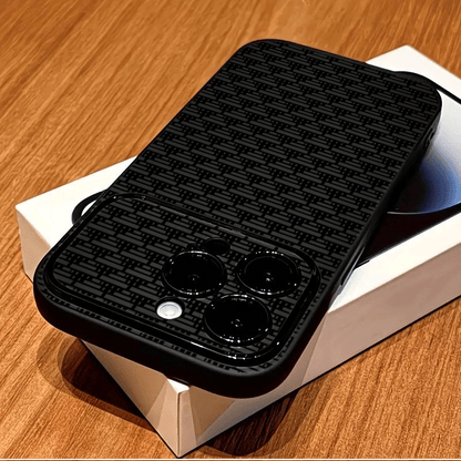 TPU Shockproof Phone Case with Monochrome Abstract Grid Pattern