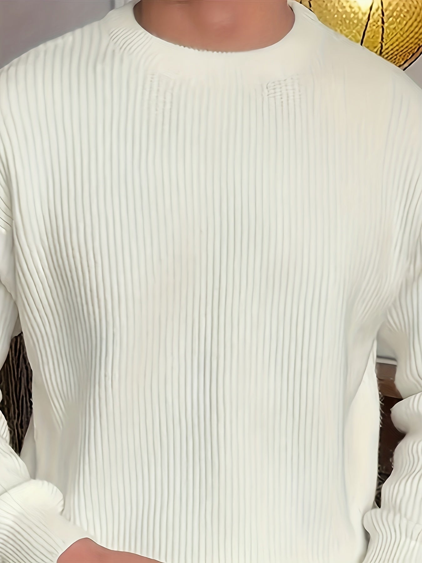 Տղամարդկանց պարզ, նորաձև միագույն երկար թևքով սվիտեր՝ հարմար աշնանային և ձմեռային սեզոնի համար, բազմակողմանի տրիկոտաժե վերնաշապիկ