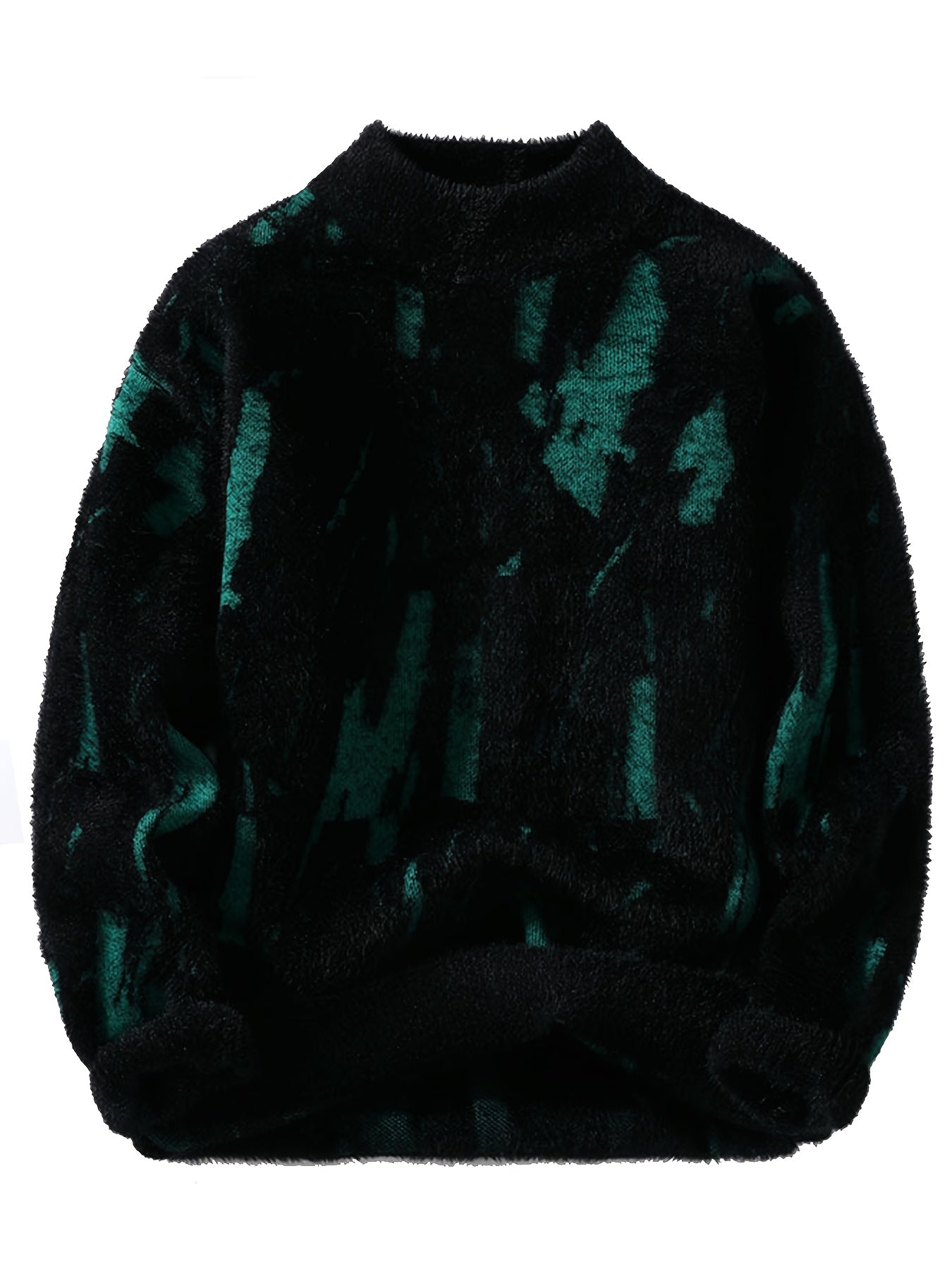 Տղամարդու փափուկ տրիկոտաժե սվիտեր | Կլոր օձիք, հաստ, տաք, առօրյա ոճ, գունային բլոկներով նախշ, աշուն/ձմեռ սեզոն, սովորական չափսի դեռահասների համար