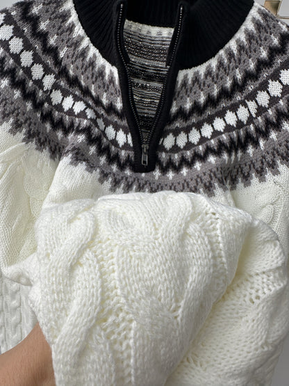 Տղամարդու սվիտեր - Fair Isle նախշերով սվիտեր, երկար թևքերով պուլովեր, հարմար է աշնանային և ձմռան համար, միջին ձգվող տրիկոտաժե սվիտեր, հարմար է ինչպես առօրյա, այնպես էլ պաշտոնական առիթների համար, ցրտադիմացկուն, հարմարավետ և տաք