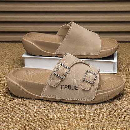 Unisex Casual Slip-On Slippers with Adjustable Straps & Non-Slip Soles