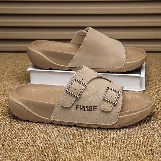 Unisex Casual Slip-On Slippers with Adjustable Straps & Non-Slip Soles - ayq