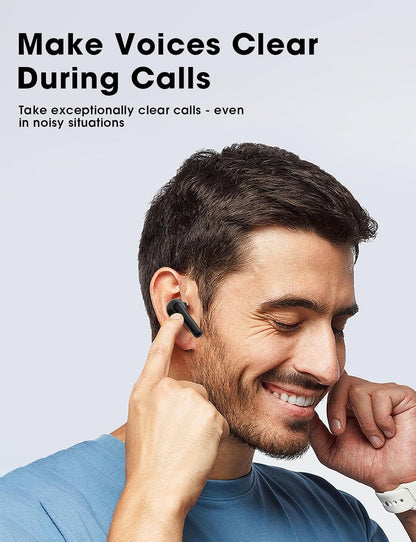Wireless Earbuds, Bluetooth Ear Buds with Big Bass Stereo Sound, 48 Hours Playtime, Lightweight In-Ear Fit Earphones, IPX7, Hands-Free Calls with AI for Iphone, Android, Pad, Sports, Workout