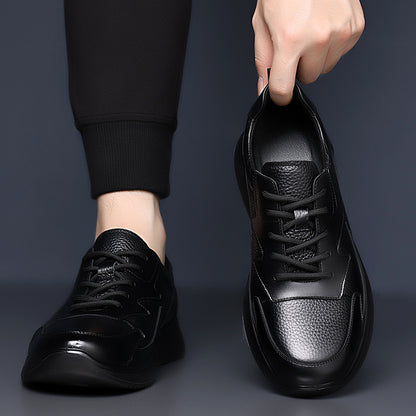 Men'S Casual Shoes | Winter Fleece Lined, Comfortable Soft Sole, Durable Outsole | Versatile for Daily Work and Casual Activities, Low Top, Lace Closure, Genuine Faux Leather Upper