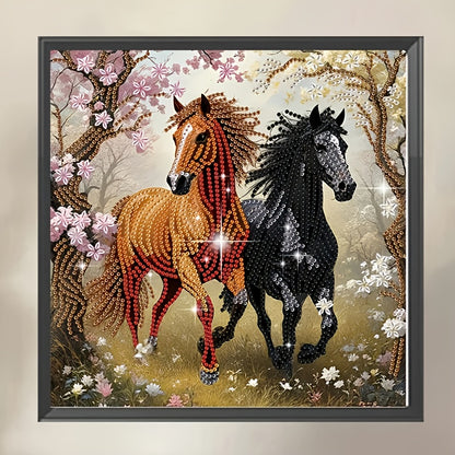1pc Horse-Themed DIY Diamond Painting Kit - Creative Irregular-Shaped Crystal Art, Perfect for Living Room, Bedroom & Study Decor - Frameless, Ideal Holiday Gift for Beginners and Adults