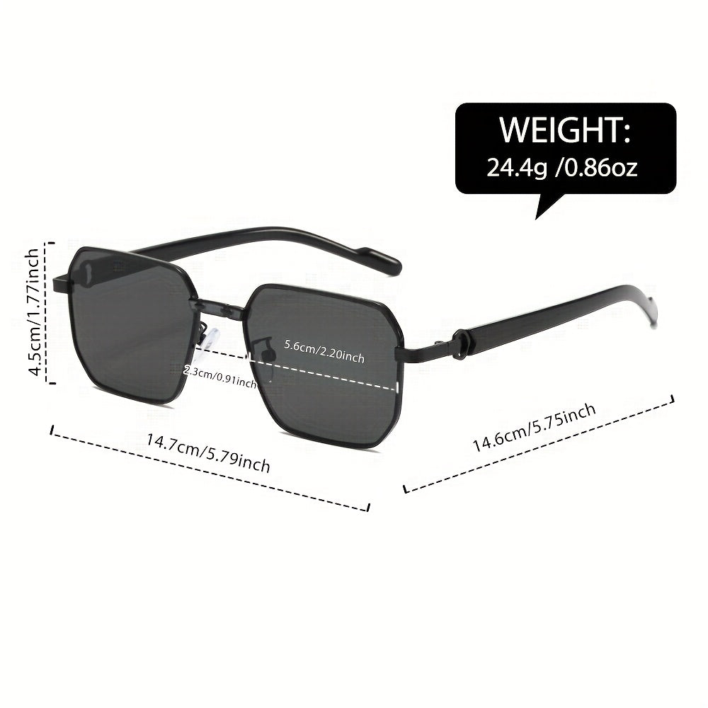 Unisex Black Polygonal Sunglasses with UV400 Protection