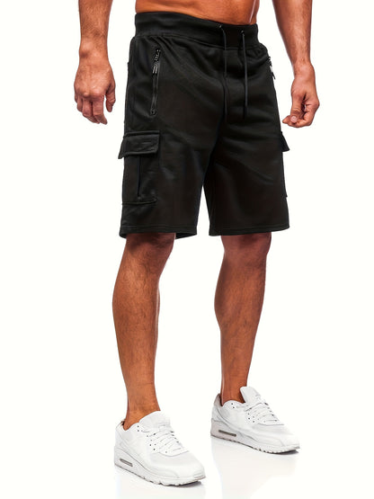 Men's Polyester Cargo Shorts with Multi-Pockets for Outdoor Sports