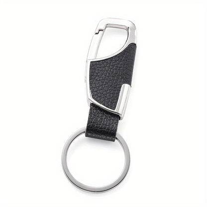 Տղամարդկանց մեքենայի Keychain Ստեղծագործական պարզ և նորաձև դռան կողպեքի բանալիով գոտկատեղից կախված մետաղական բանալի շղթա Արհեստական ​​կաշվից Keychain Ավտոմեքենայի բանալի նվեր
