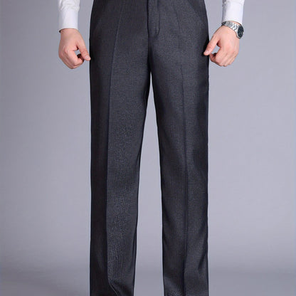 Men'S Casual Spring/Fall Polyester Solid Color Regular Fit Pants with Pocket