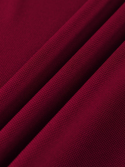 Men's Solid Golf Shirt, Casual Short Sleeve Lapel Shirt For Summer Outdoor