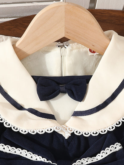 Լոլետա աղջիկների արքայադստեր զգեստ՝ բրդյա աստառով, ձմեռային սպասուհի փոքրիկ աղջիկների համար, երեկույթի հանդերձանք քոլեջի ոճով