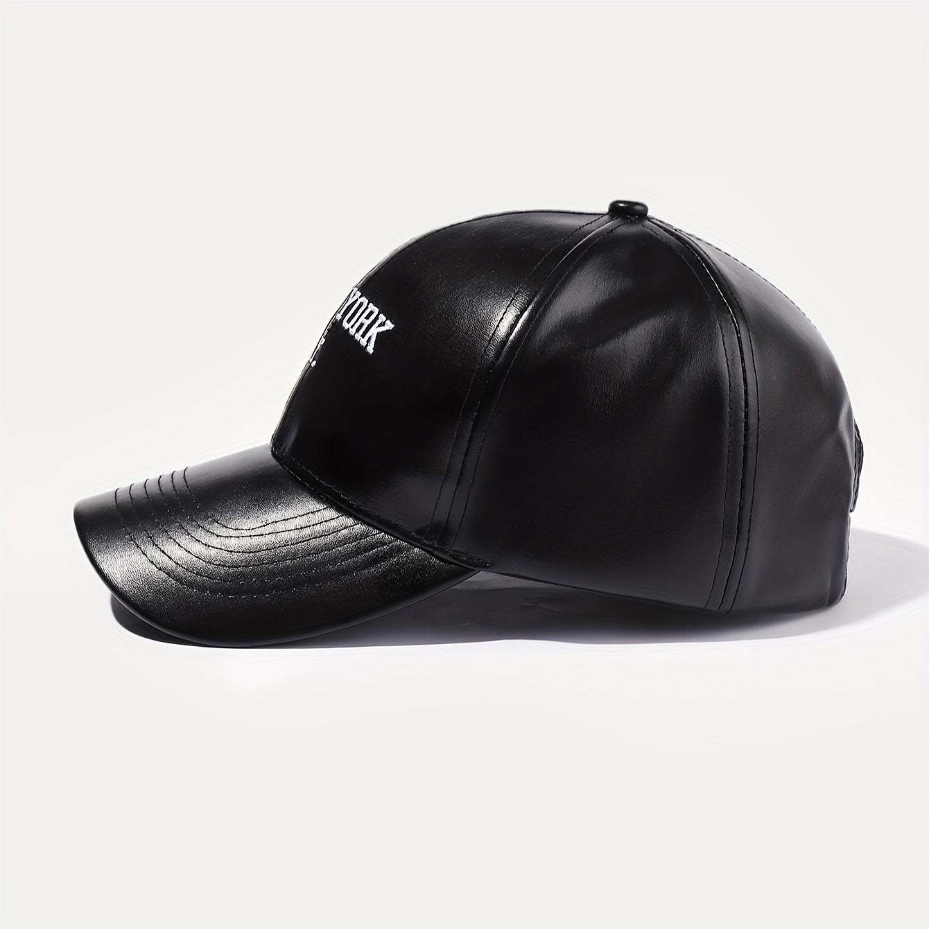 Unisex PU Leather Baseball Cap Adjustable Breathable Style
