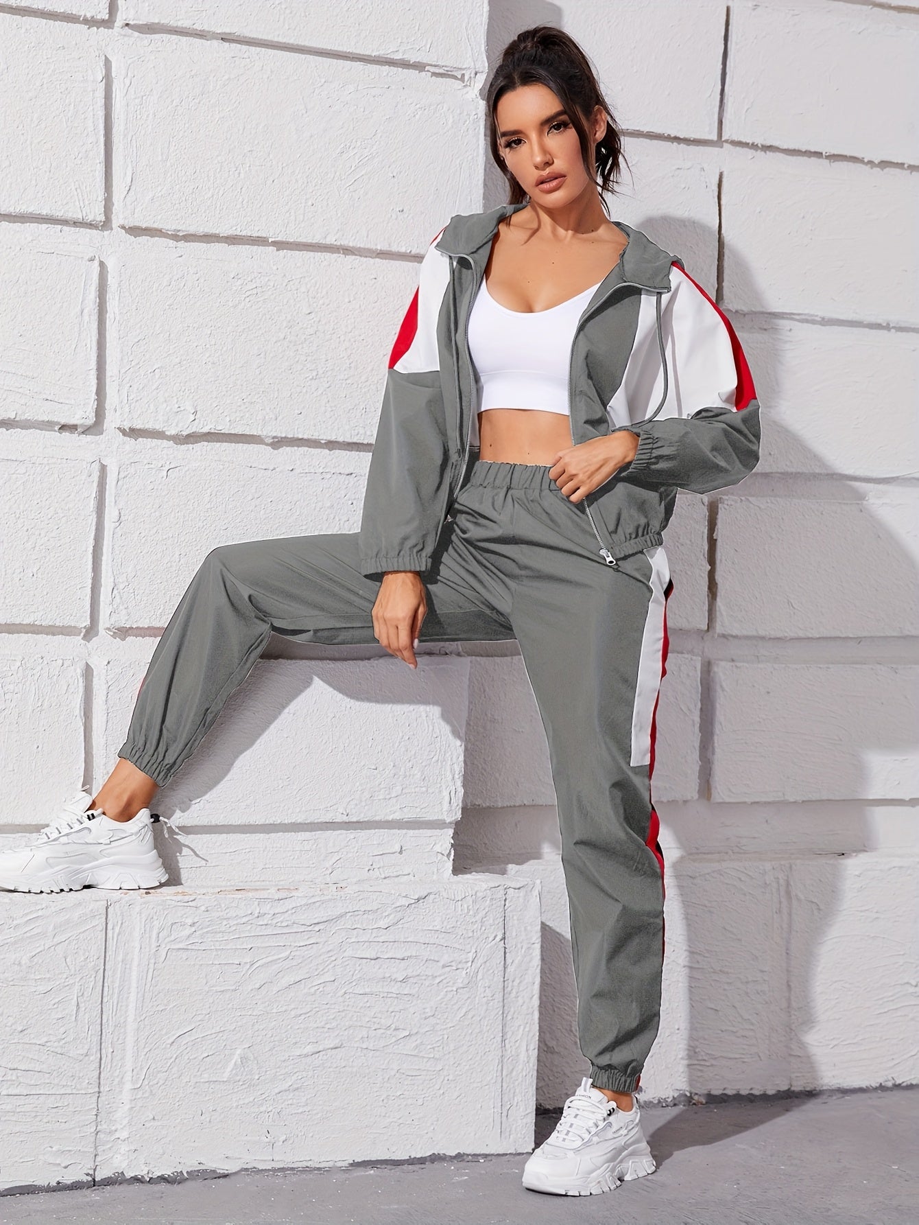 Women’s Thin Sports Leisure Suit Pullover Jacket & Pants