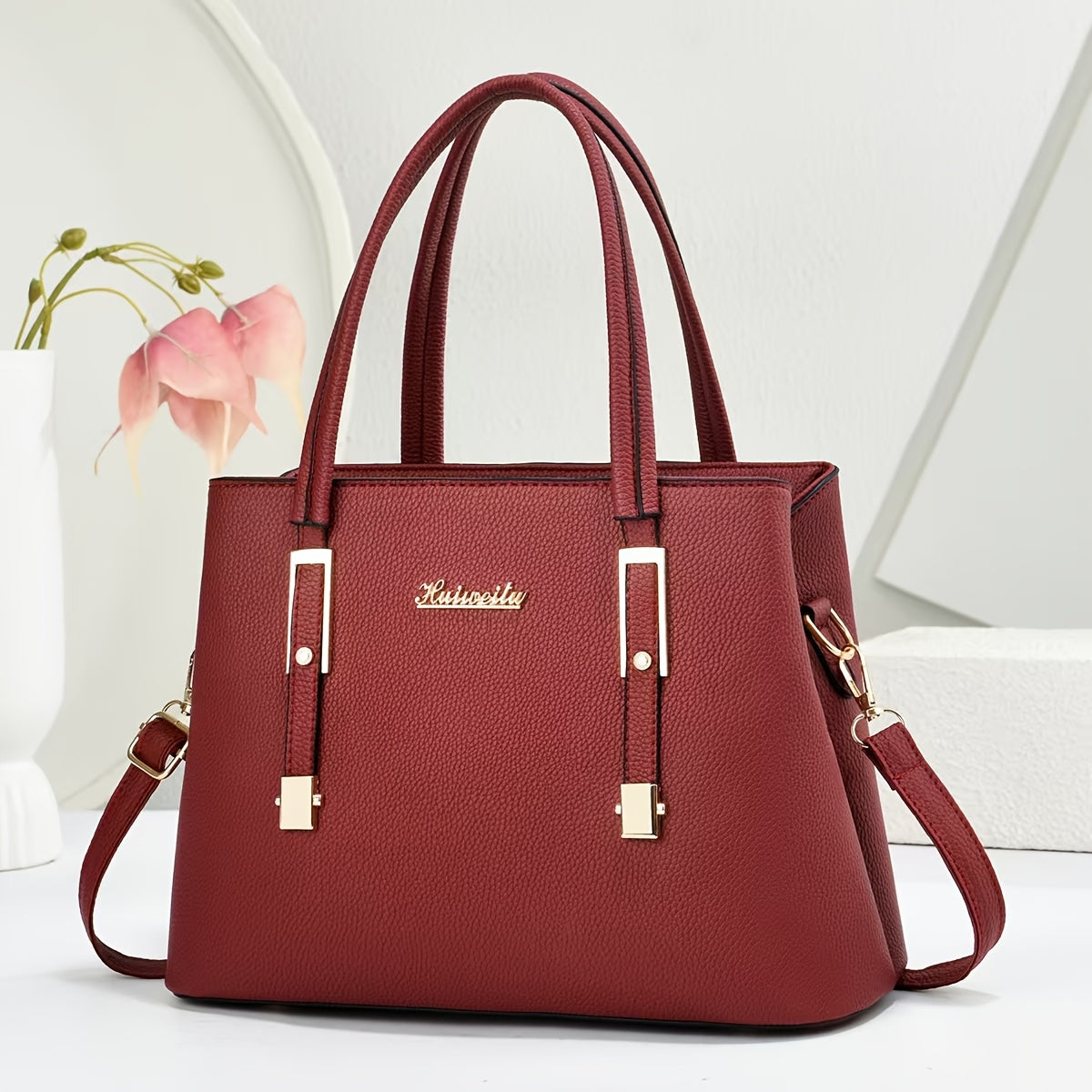 Elegant Women's PU Tote Bag with Removable Strap
