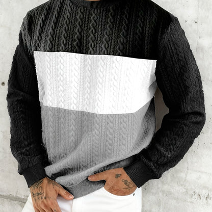 Նոր աշնանային և ձմեռային տղամարդու սվիտեր՝ ժակարդի փոքր սրտիկներով գործվածքից, հարմար է սպորտի, հանգստի, վազքի և ֆիթնես մարզումների համար, ունի երկար թևքեր։