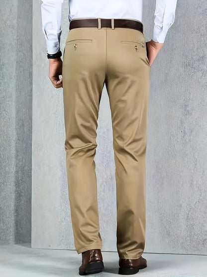 New Casual Formal Pants for Men in Four Seasons, Featuring a Business Style with Trendy Long Trousers. Fashionable And Versatile Men'S Elastic Dress Pants with a Comfortable Classic Design for Casual Wear.