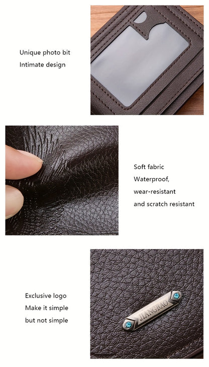 New Men's wallet with multiple card slots, fashionable business short wallet directly supplied by JIANGBAO factory