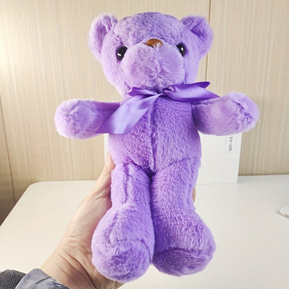 Pet Supplies Teddy Bear Style Design Pet Plush Dog Toy, Purple, Brown, Blue, White, Beige 5 Colors Available, Soft and Comfortable Plush Material, Filled Animal Plush Toys, Softly Filled Animals Hug Companion Toys, Suitable f