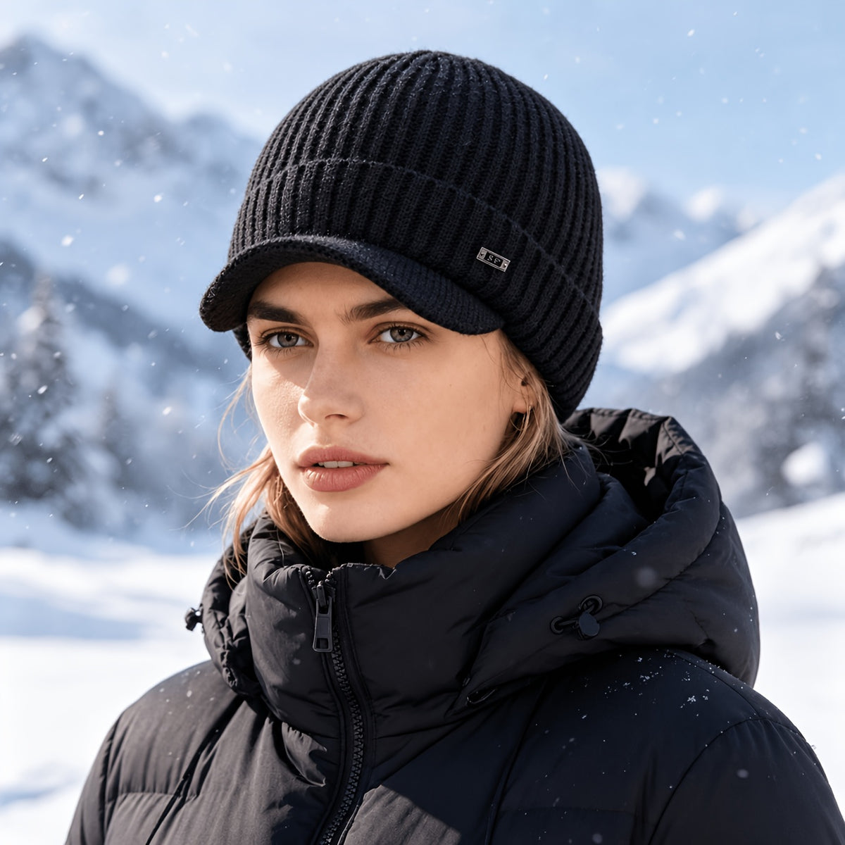 Unisex Warm Knit Baseball Cap with Ear Protection for Fall Winter