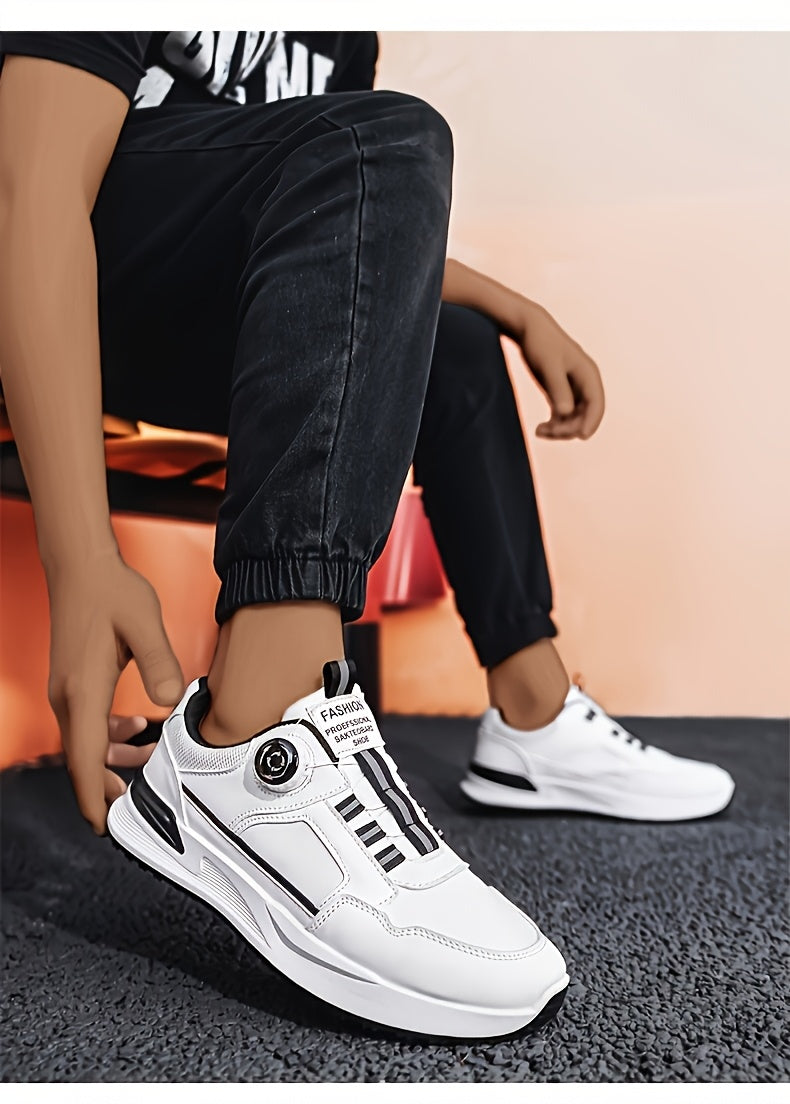 [sneakers] Men'S Large Size Running Shoes | Casual Sports Footwear, Cross-Training, Low-Top, Faux, Lace-Up, All-Season, Solid Color - ayq