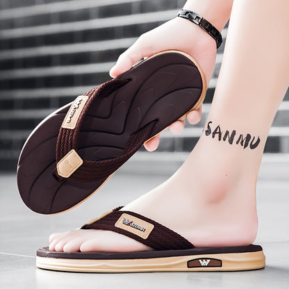Men's Casual Flip Flops with Non-Slip Rubber Sole, All-Season