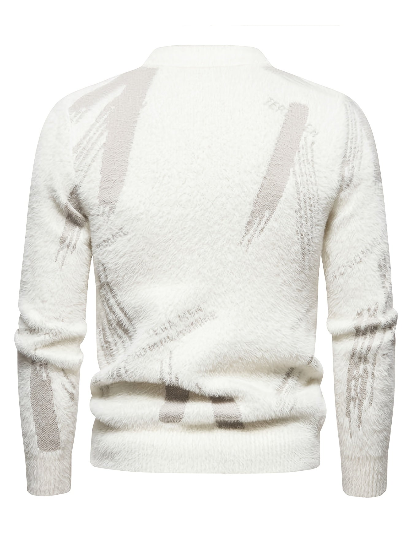 Տղամարդու առօրյա սվիտեր | Կրկնակի դեկոլտեով, միջին երկարության, այբուբենային ժակարդի նախշերով, իդեալական է աշուն/ձմեռ համար