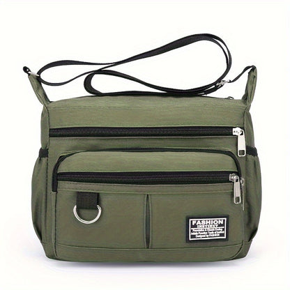 Multi-Pocket Crossbody Shoulder Bag, Casual Travel Office Messenger Bag, Durable, Multiple Compartments