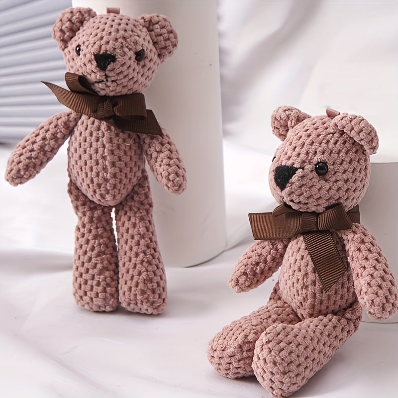 15cm/5.9inch 15cm Bear Stuffed Plush Toys Baby Cute Dress Key Pendant Pendant Dolls Gifts Birthday Wedding Party Decor 1pc