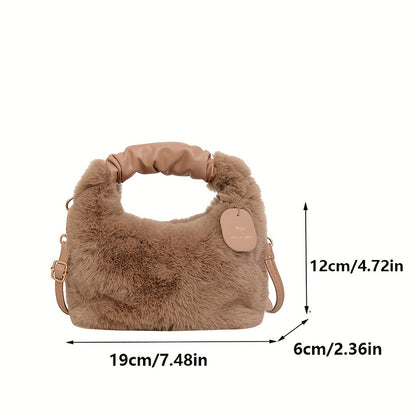 Գեղեցիկ փափուկ, կրծկալով պայուսակ կանանց համար, ոճային և բազմակողմանի՝ աշնան և ձմռան համար