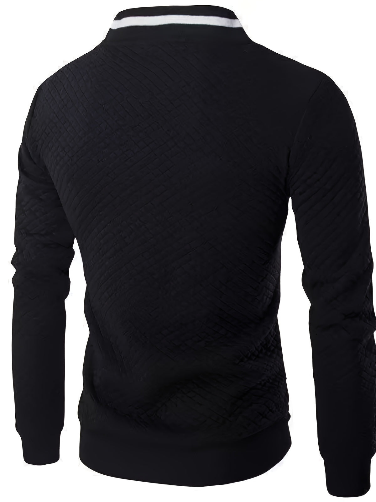 Men's Quilted Baseball Jacket with Stand Collar for Spring/Fall