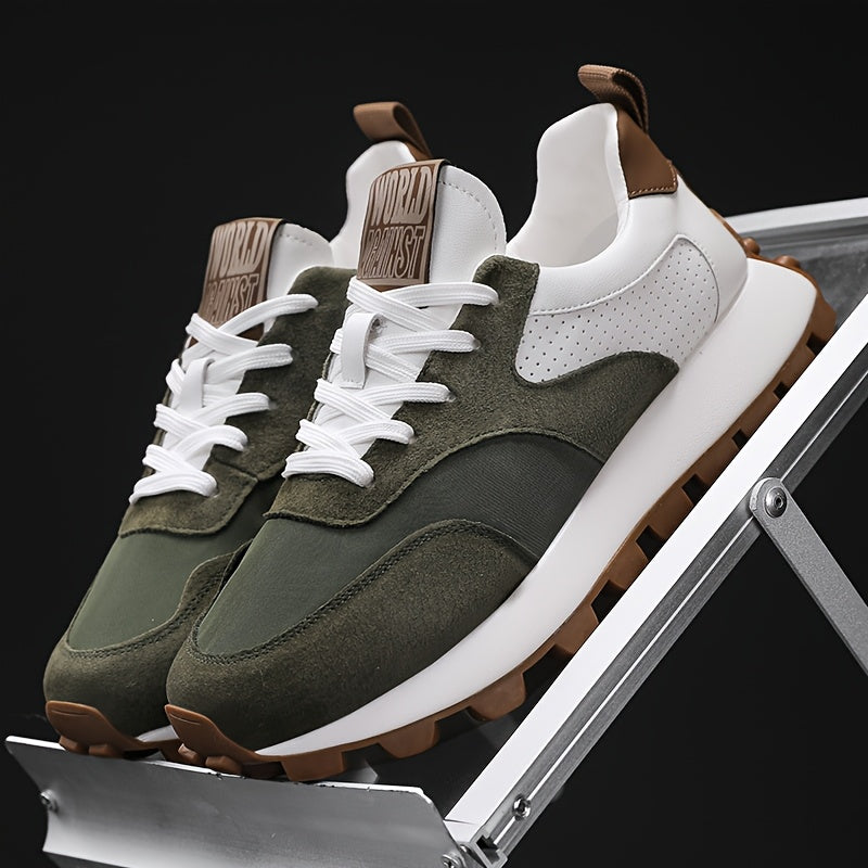 Men'S Casual Fashion Sneakers - Versatile  Stylish Dad Shoes with Rubber Sole, Lace-Up, Round Toe, Low Top Design for Outdoor, Hiking  Everyday Wear, Hiking Footwear Modern Sneakers Durable Rubber Sole