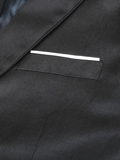 Men's Two-Piece Suit in Solid Color with Sealed Pockets, Regular Fit Suit Trousers, Elegant and Classic, Suitable for Business and Wedding Parties