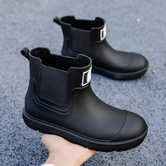 Men's Slip-Resistant Chelsea Ankle Rain Boots, Lightweight