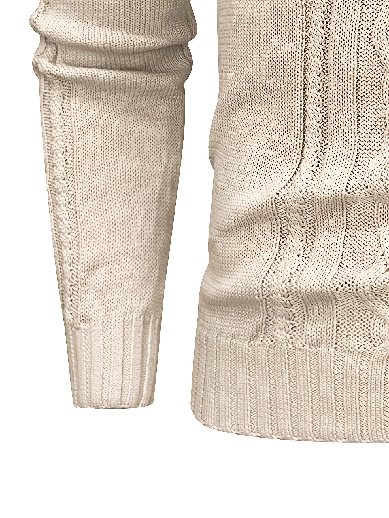 Տղամարդու բարձր օձիքով տաք տրիկոտաժե սվիտեր - ձգվող նորաձև ժապավենավոր սվիտեր, էլեգանտ ջենտլմենական կարդիգան