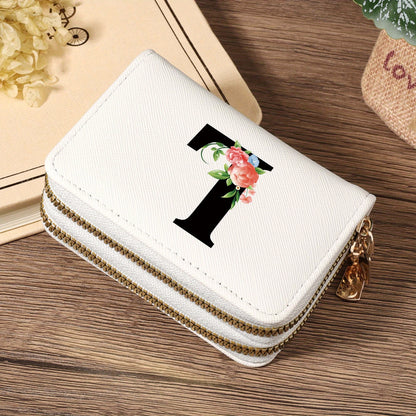 Women's Lightweight Wallet - Compact Zipper Purse with Multiple Card Slots & Coin Pocket, Elegant Monogram Initials, Secure Closure for Everyday, Travel, Gift - Women's Credit Card Organizer, Everyday Carry Purse, Stylish Ini