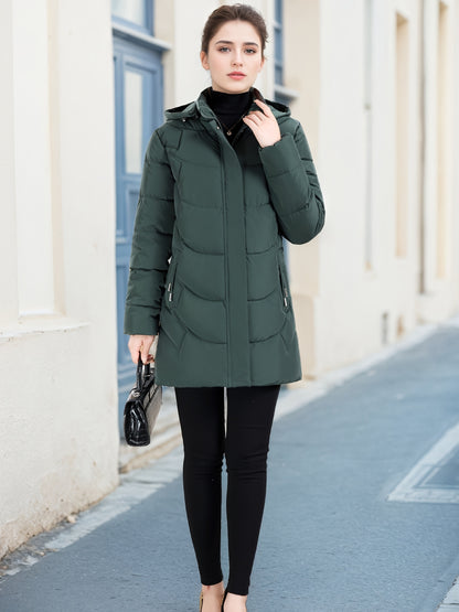 Կանացի էլեգանտ ձմեռային բաճկոն - Մազերի նման ուլունքաձև կոճակներով փակվող վերարկու, փքված չէ, ձեռքով լվացվող երկար թևքերով վերնազգեստ ցուրտ եղանակի համար (անկանոն և պաշտոնական) - սև բաճկոն առանց գոտու/պարագաների (պատրաստի կրելու), ձմեռային Ջա