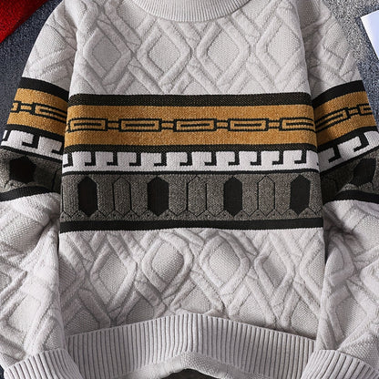 2025 թվականի աշնանային և ձմեռային նոր տղամարդկանց սվիտեր կորեական ոճով՝ ազատ կլոր վզով, տաք գործվածքով և նորաձև ոճով