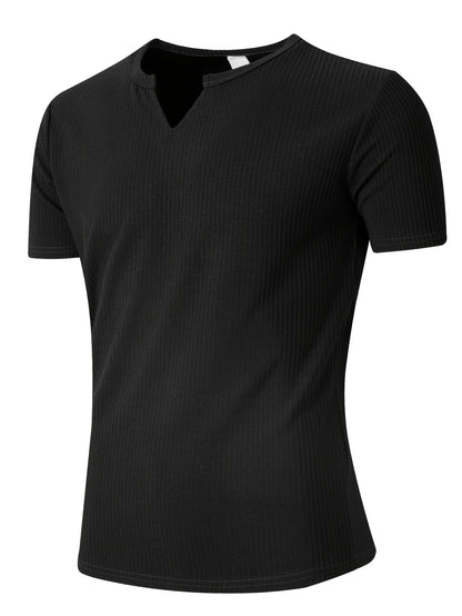 Men's Slim V-Neck Casual Short Sleeve T-Shirt for Summer