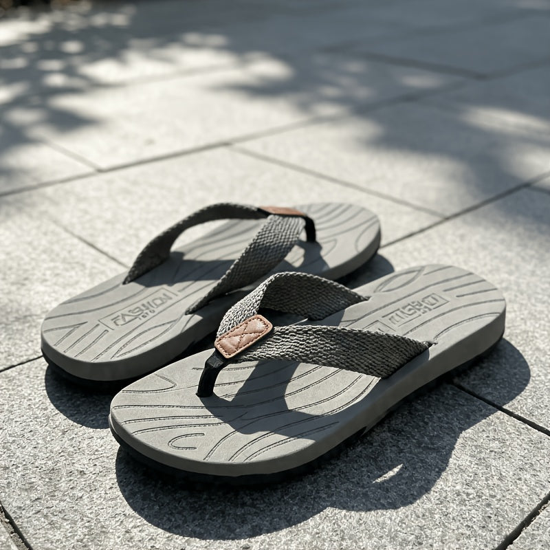 Men's Vintage Slip-On Casual Slippers with Cushioned EVA Sole