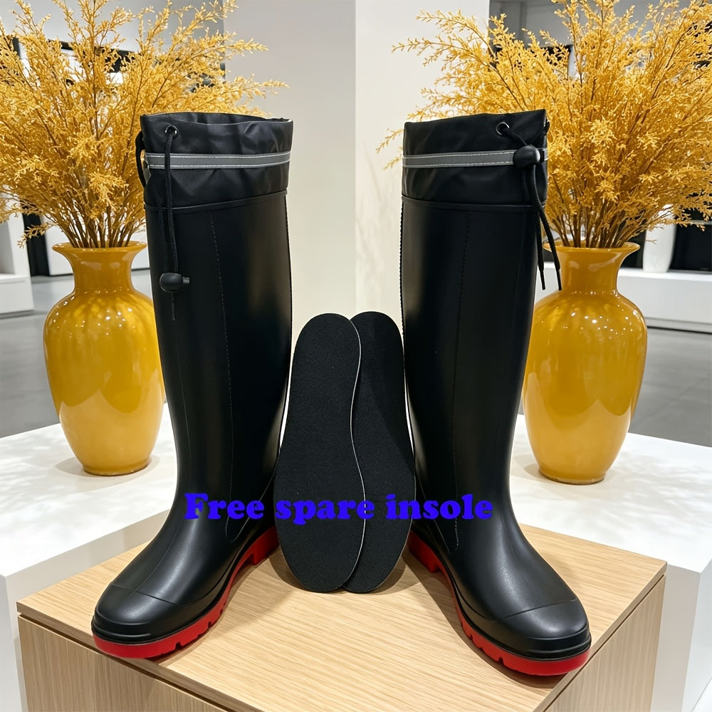 Unisex Drawstring PVC Rain Boots Waterproof and Non-Slip