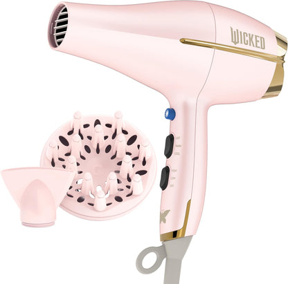 INFINITIPRO by CONAIR Hair Dryer with Diffuser | AC Motor Pro Hair Dryer with Ceramic Technology | Includes Diffuser and Concentrator | Black | Packaging May Vary