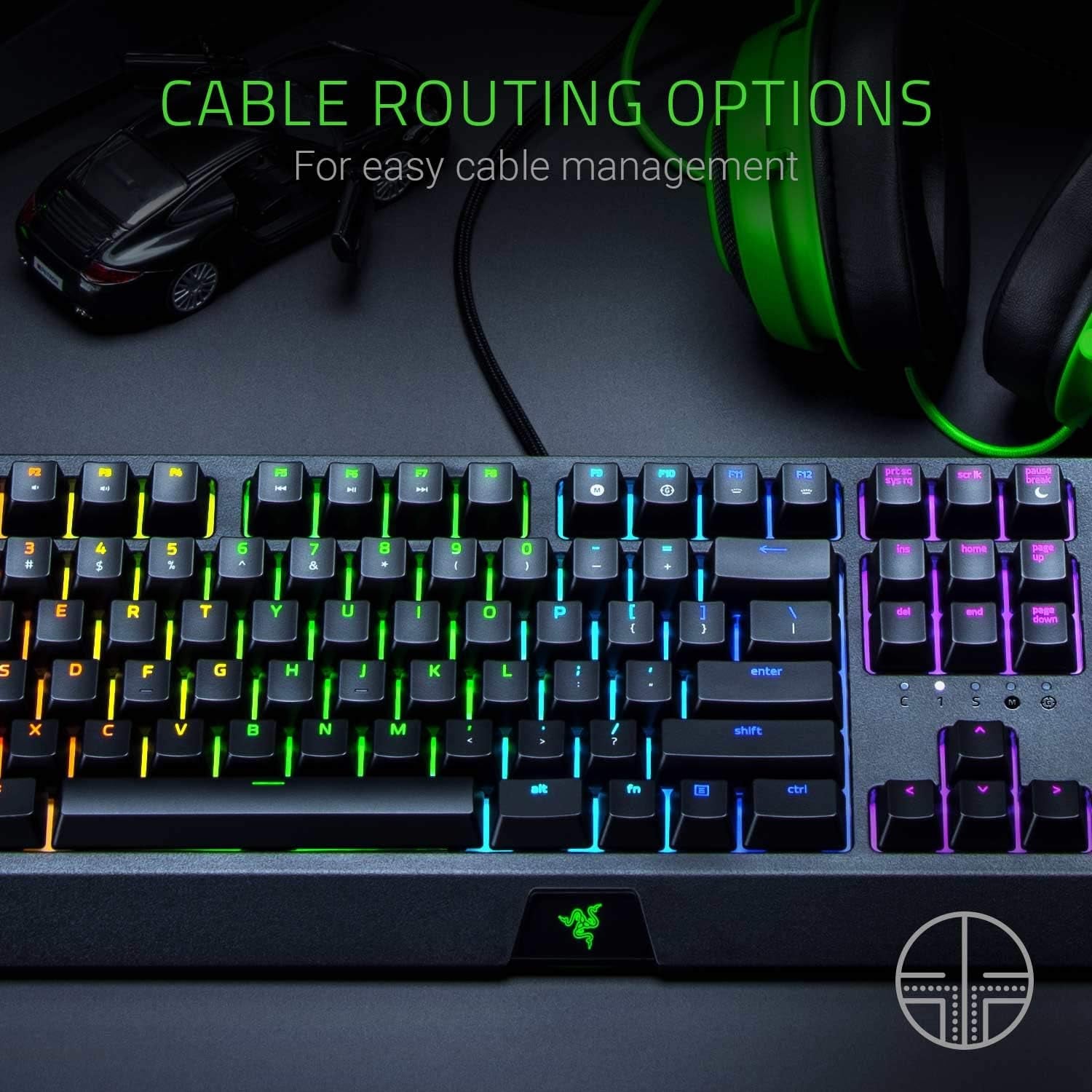 Razer Blackwidow Mechanical Gaming Keyboard: Green Mechanical Switches, Tactile & Clicky, Chroma RGB Lighting, Anti-Ghosting, Programmable Macro Functionality